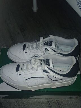 Puma White and Black Men’s Low-Top Sneakers